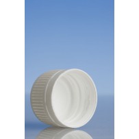 24mm Tampertel Wadded Cap, White - Click Image to Close